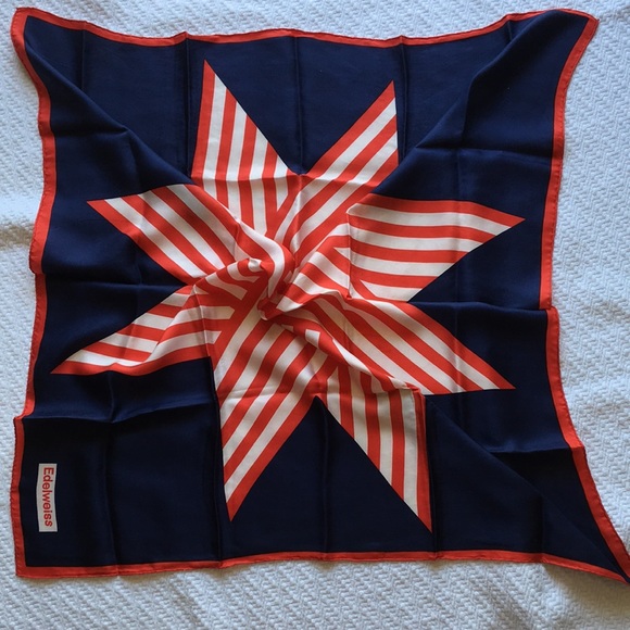 Edelweiss Accessories - EDELWEISS SILK Red White Blue Scarf - 30" Square